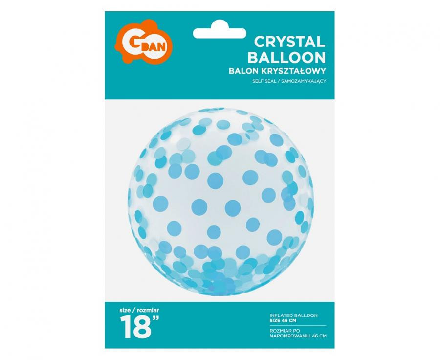 Baby Blue Dots Aqua Kugelfolienballon 46 cm