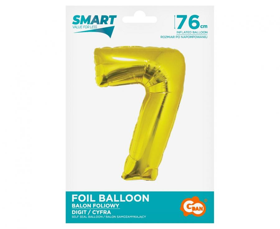 Nummer Gold Goldene Zahl 7 Folienballon 76 cm
