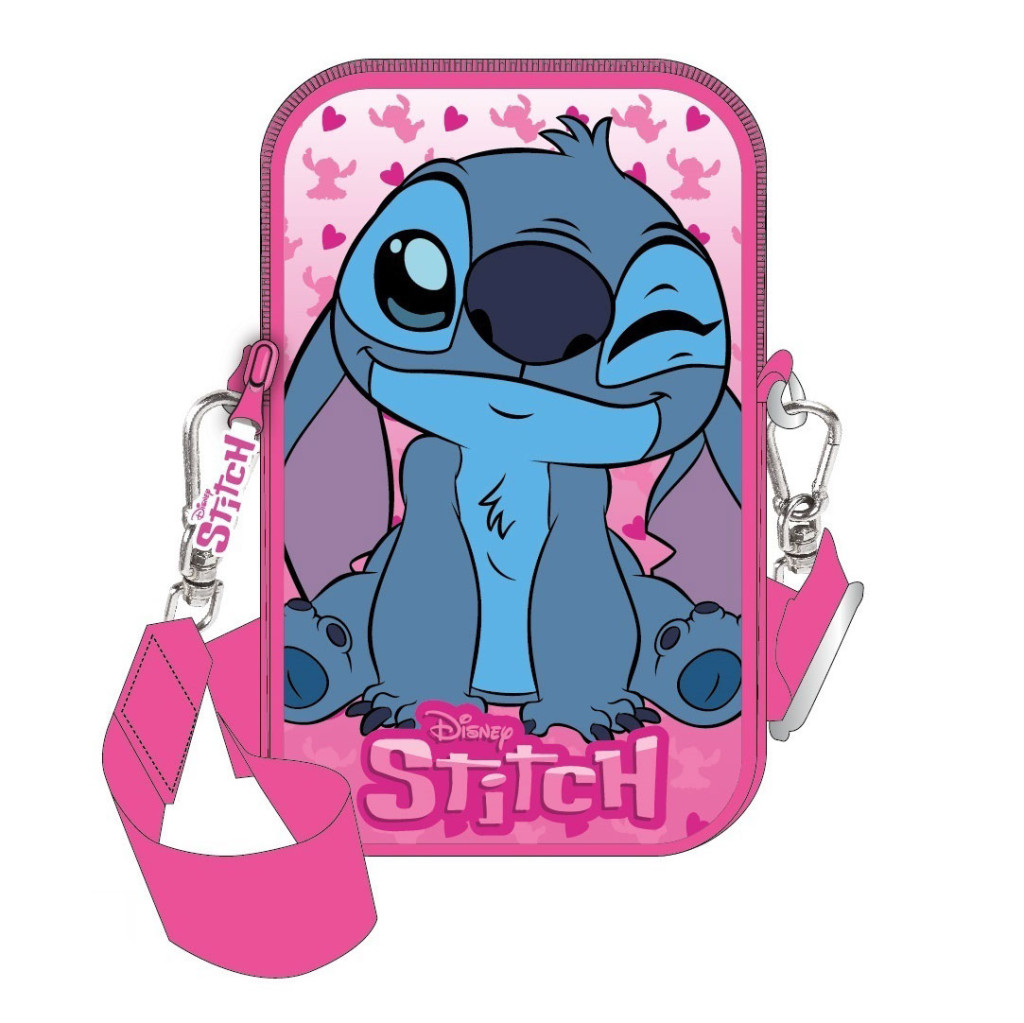 Disney Lilo und Stitch Pink Deluxe Handytasche 18 cm