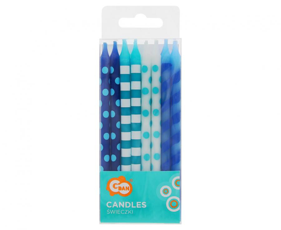 Farbe Dots Blau Geburtstagskerzen-Set, 16 Stück