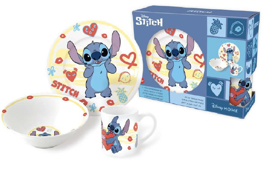 Disney Lilo und Stitch Heart Porzellan-Essgeschirr im Geschenkkarton