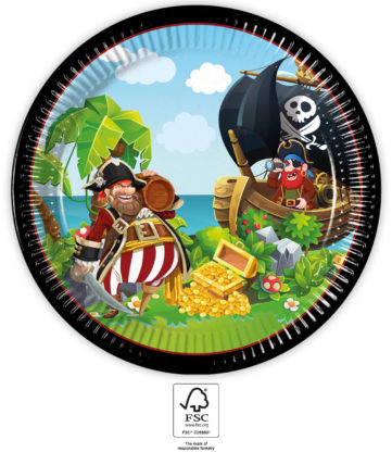 Pirat Island Pappteller 8 Stk. 23 cm FSC