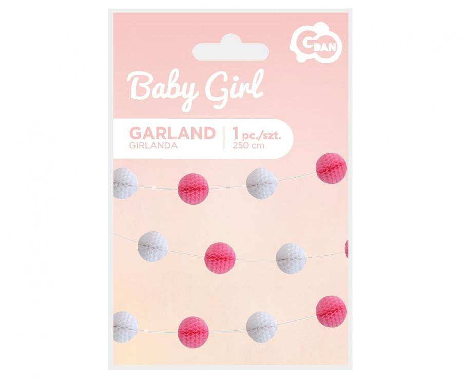 Baby Baby Girl Mädchen Papier Pom Pom Girlande 250 cm