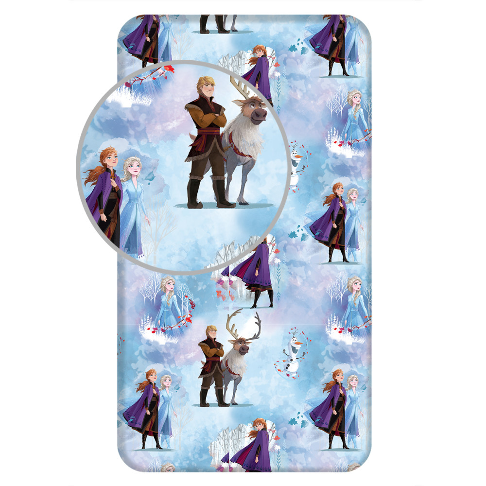 Disney Eiskönigin Blue Winter Spannbetttuch 90x200 cm