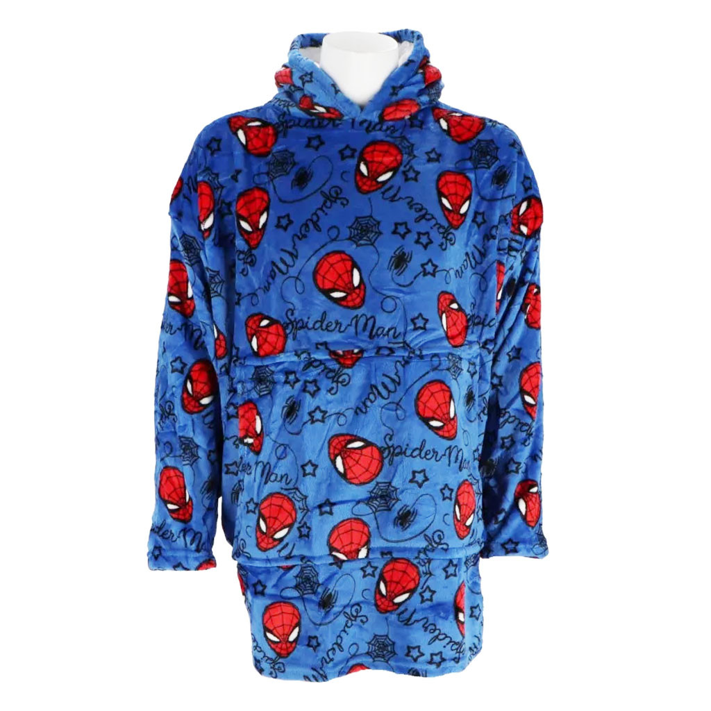 Spiderman Blaues Plüsch-Polar-Überzieh-Decke, Poncho