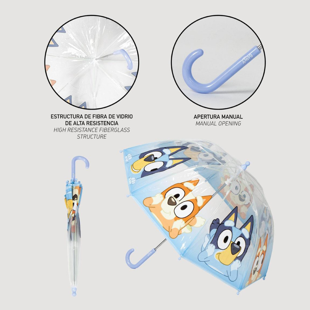Bluey Puddle Kinder transparenter Regenschirm Ø71 cm