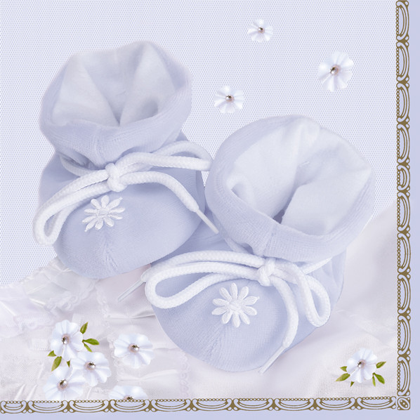 Baby Little Blue Shoes Babyparty Serviette 20 Stk 33x33 cm