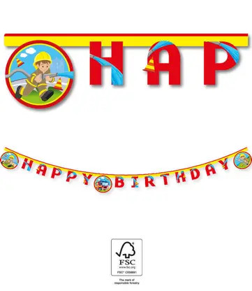 Feuerwehrmann Rescue Happy Birthday-Schild FSC 2m