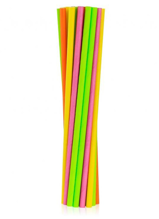 Farbe Neon Papierstrohhalm 24 Stk