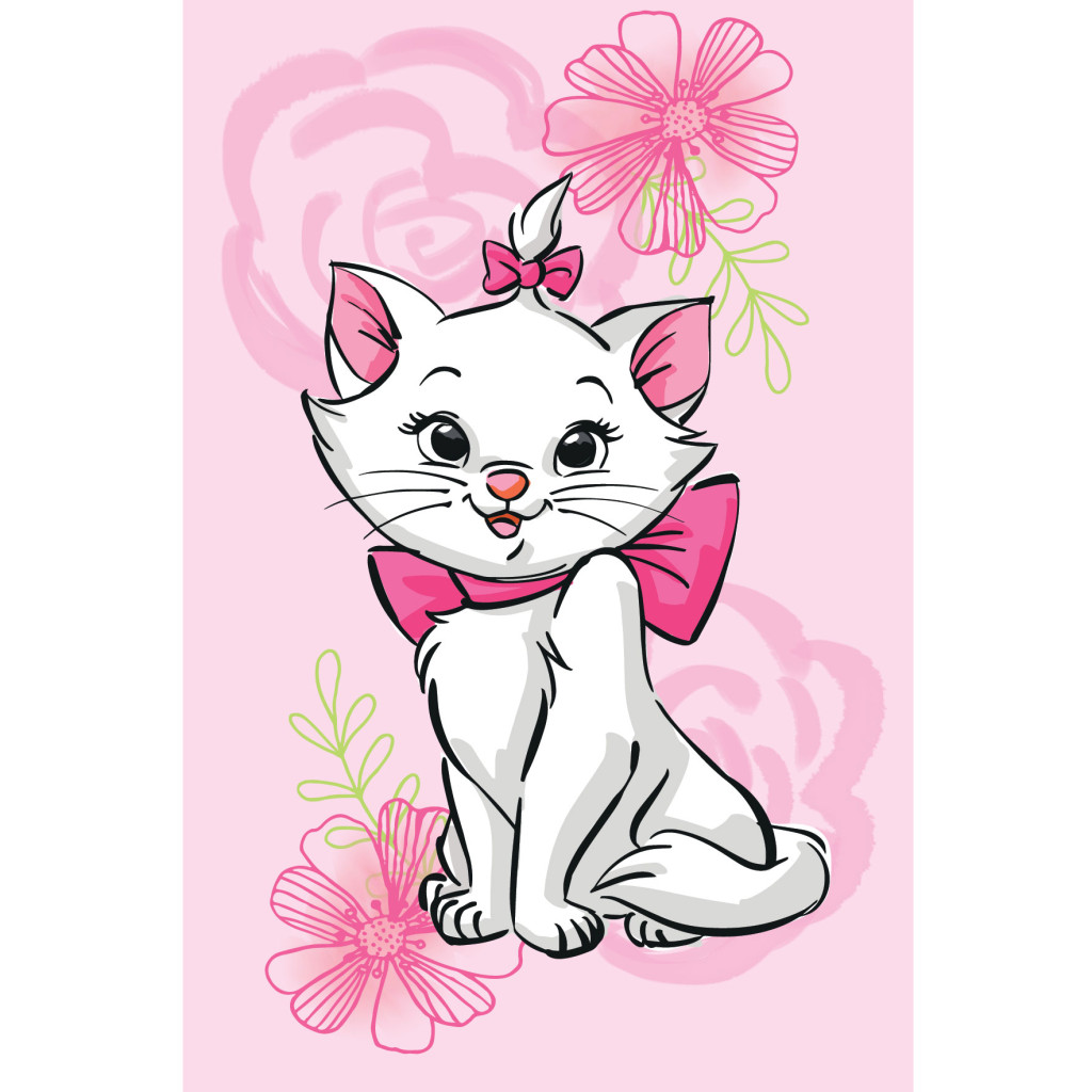 Disney Marie Pink Flower Fleecedecke 100x150cm