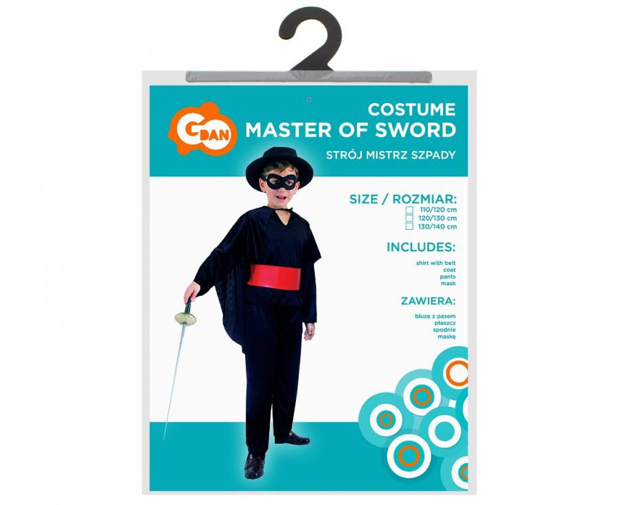 Halloween Black Schwertmeister Kostüm 130/140 cm