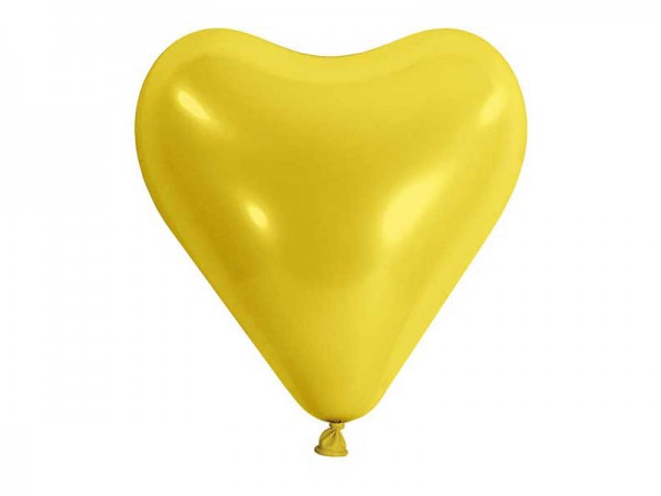 Herzballons gelb 10 Stk.