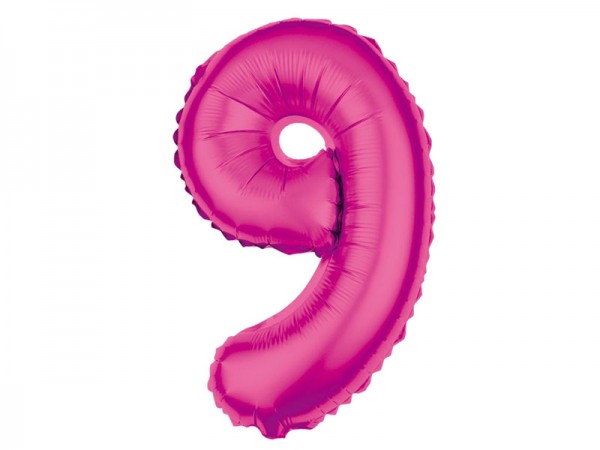 Zahlenballon Zahl 9 pink 80cm