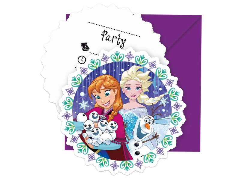 Frozen  Einladungskarten 6er Set 6 Umschläge Kindergeburtstag T4 