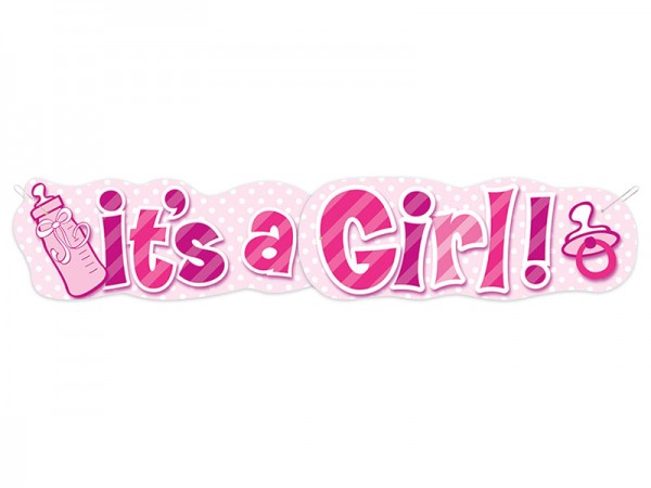 Girlande It's a Girl Banner für Babyparty