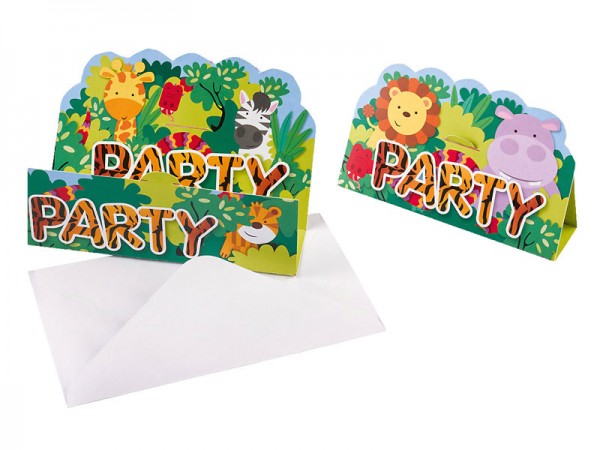 Geburtstagseinladungen Dschungeltiere Einladungskarten Safari Kindergeburtstag