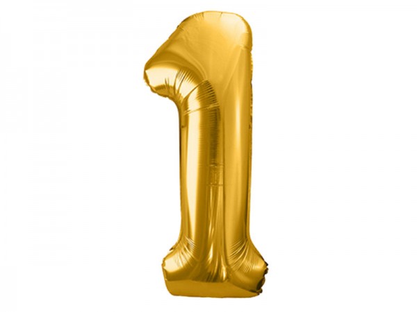 Folienballon Zahl 1 gold 86cm Zahlenballon