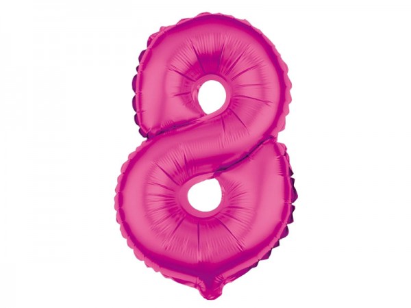 Zahlenballon Zahl 8 pink 80cm