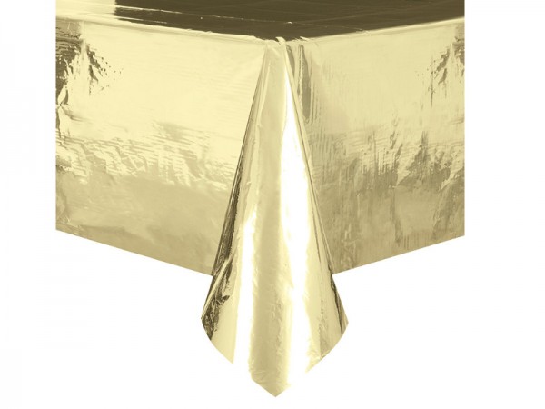 Gold glänzende Tischdecke aus PVC
