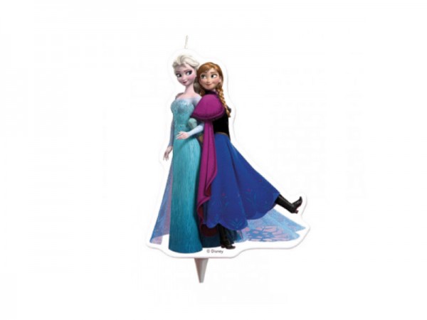 Geburtstagskerze auf der Elsa und Anna aus Frozen zu sehen sind