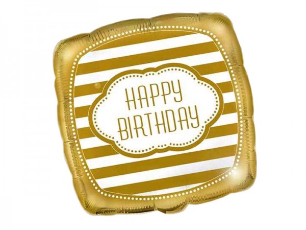 Folienballon Happy Birthday gold