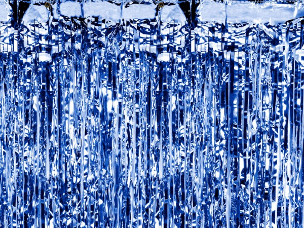 Lametta Vorhang blau Glittervorhang